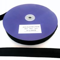 Gaas elastiek stevig 25mm zwart