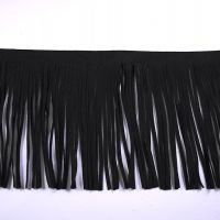Franje suede band 12cm zwart