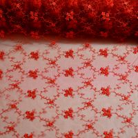 Tule kant rood kleur 090
