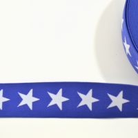 Elastiek met Geweven Ster 40 mm kobalt Blauw