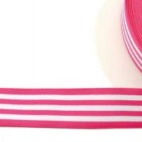 Elastiek met Geweven Streep 40mm fuchsia