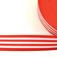 Elastiek met Geweven Streep 40mm rood