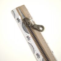 Rits deelbaar 60cm beige col 886 M60 brons metaal