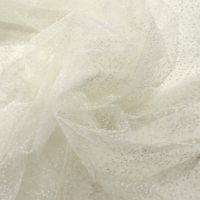 Tule met flock nopje kleur 111 ivory