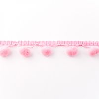 Bolletjesband groot licht rose