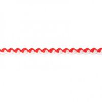 Zigzagband tweekleurig rood / wit 8mm