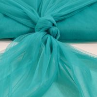 Soft stretch tule turkuoise kleur 107 2.70mtr breed