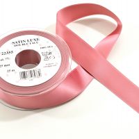 Satijn band  satin de luxe  25mm col 77 oud rose  rol 25mtr