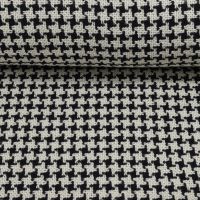 exclusieve 100%wol  pied de poule ruit zwart donker ivory