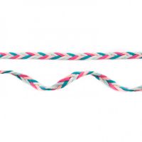 Gevlochten Suèdeband Multicolour mint roze 10mm
