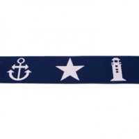 Elastiek 40mm Maritiem Ster Donker Blauw