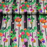 Exclusieve zijde satijn stretch cactussen italiaanse designerstof 