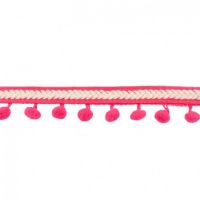 Bolletjesband Visgraat Fuchsia