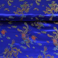 Chinese draak jaquard kobalt blauw