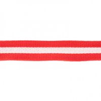 Tassenband Streep 40mm rood wit