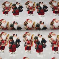 Tricot katoen stenzo kids all over kerstman grijs
