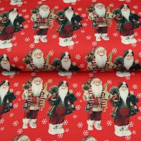 Tricot katoen stenzo kids all over kerstman rood
