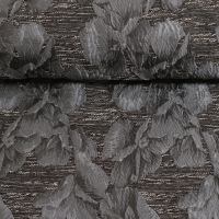 Jacquard met bloemen grijs