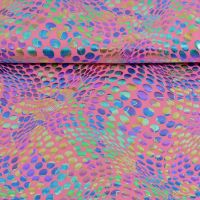Lycra met folie multi colors noppen