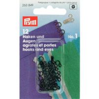 Prym haak en oog zwart messing