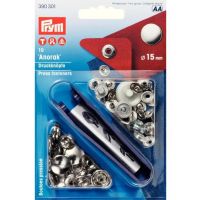 Prym drukkers 15mm Anorak zilver