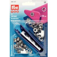 Prym drukkers 10 mm jersey open ring zilver