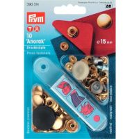 Prym drukkers 15mm Anorak goud
