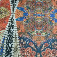 Exclusieve panel katoen stretch  italiaanse designerstof  1.35 mtr x 1.45 mtr
