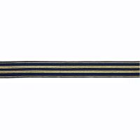 Elastiek met geweven Streep 20mm donker blauw goud