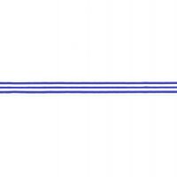 Elastiek met geweven Streep 18mm  wit kobalt blauw