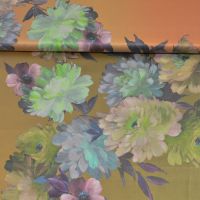 Zijde katoen  satijn italiaans design met bloemen