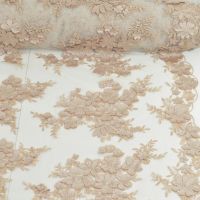 Exclusieve haute couture kant laser bloem nude /poeder