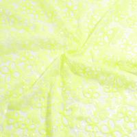 Pailletten neon geel op stretch tule