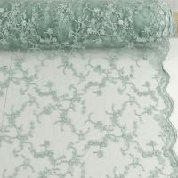 Kant tule brodé oud groen kleur 580