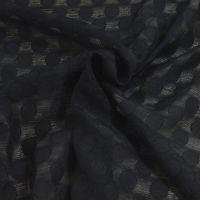 Organza met noppen zwart 90%viscose 10%zijde