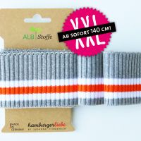 Hamburger liebe Cuff Me RIPPED  XXL 140 breed 8cm hoog grijs oranje