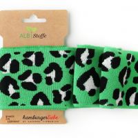 Hamburger liebe Cuff me icon 8cm hoog 110cm breed luipaard print groen donkerblauw