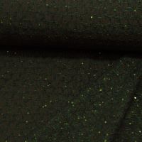 Italiaanse jacquard double face met pailletten donker groen 