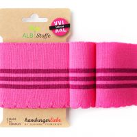 Hamburger liebe  8cm hoog 140cm breed  manchetten streep fuchsia