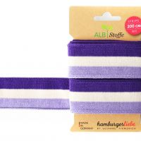 Gestreept boordband 2mtr Hamburgerliebe stripe me lila paars