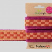  Gestreept boordband 2mtr Hamburgerliebe stripe me geblokt cerise 