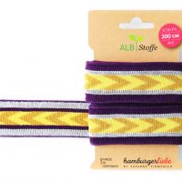 Gestreept boordband 2mtr Hamburgerliebe stripe me paars oker geel