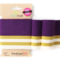 Hamburger liebe cuff me glam edition 8cm paars ivory goud
