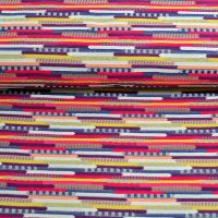 Exclusieve jacquard streep multi colors