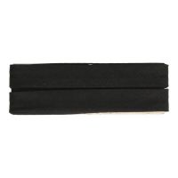 Biasband 20mm  katoen 5 meter per kaart zwart