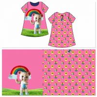 panel tricot katoen Teddy bear rainbow  120 cm  x 150cm