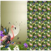 panel tricot katoen flamingo  120 cm  x 150cm