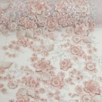 Haute couture 3D kant licht rose kleur 020