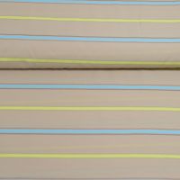 Streep cupro katoen beige  licht geel  blauw