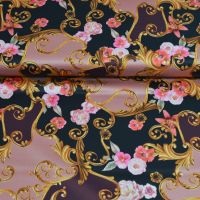 Satijn duchesse italiaans design  barok style met bloemen